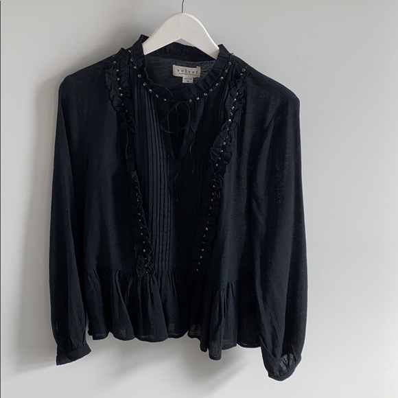 Velvet Black Blouse - Picture 1 of 6